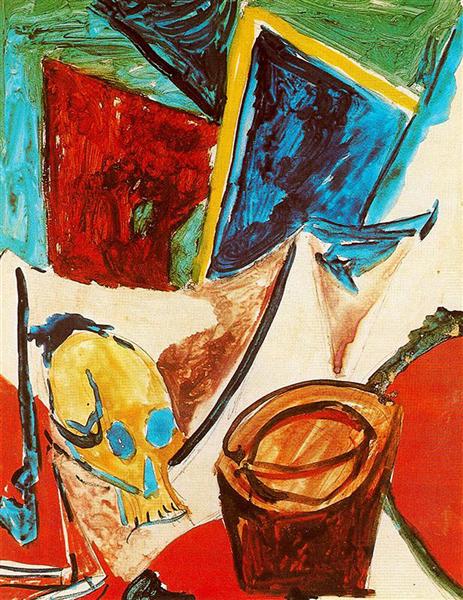 Pablo Picasso Classical Oil Painting Composition With Skull - Click Image to Close